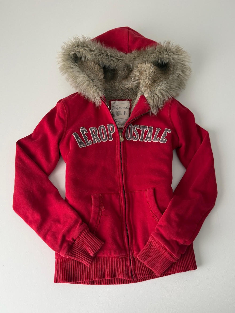 Y2K Aeropostale Fur Zipup Hoodie